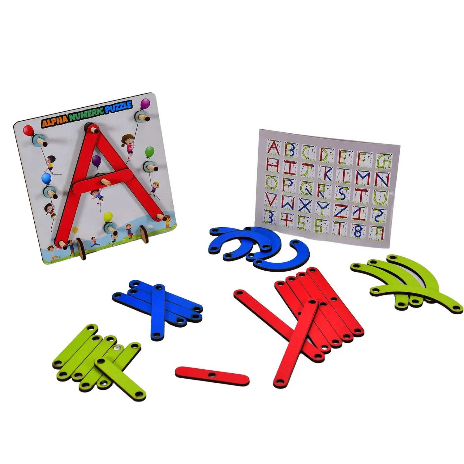 3497 Alpha Numeric Puzzle Construction Puzzle Toys For Kids 3  Years For Teaching Letters, Numbers