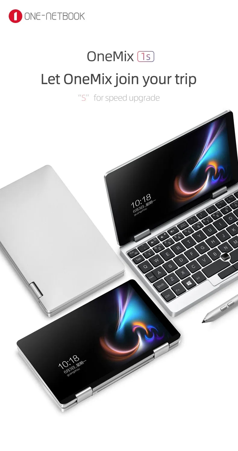 7" One Netbook One Mix Yoga Pocket Laptop (Intel Celeron 3965Y, IPS 1920x1200, Win 10, 8GB Ram, 128GB SSD)