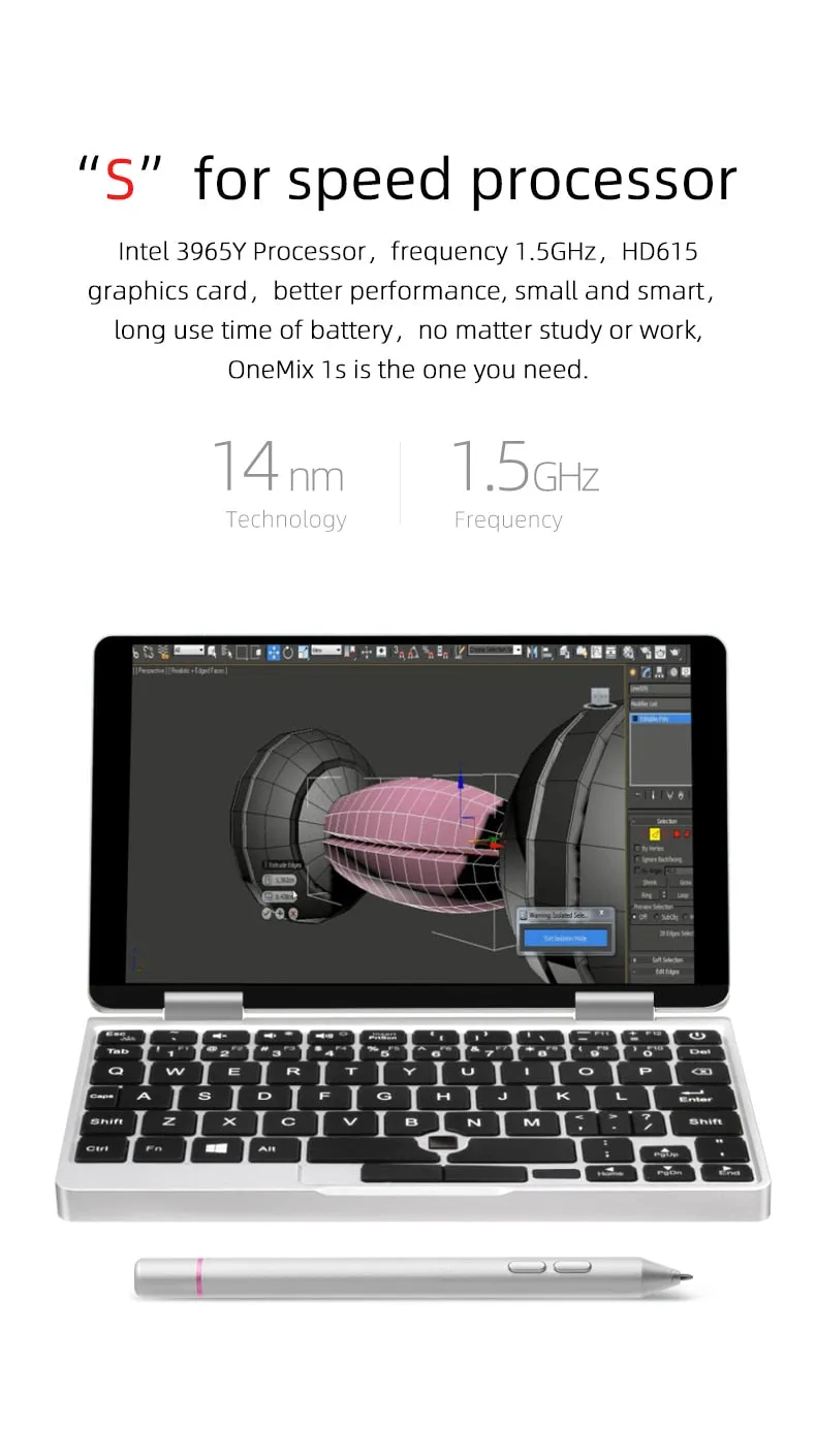 7" One Netbook One Mix Yoga Pocket Laptop (Intel Celeron 3965Y, IPS 1920x1200, Win 10, 8GB Ram, 128GB SSD)