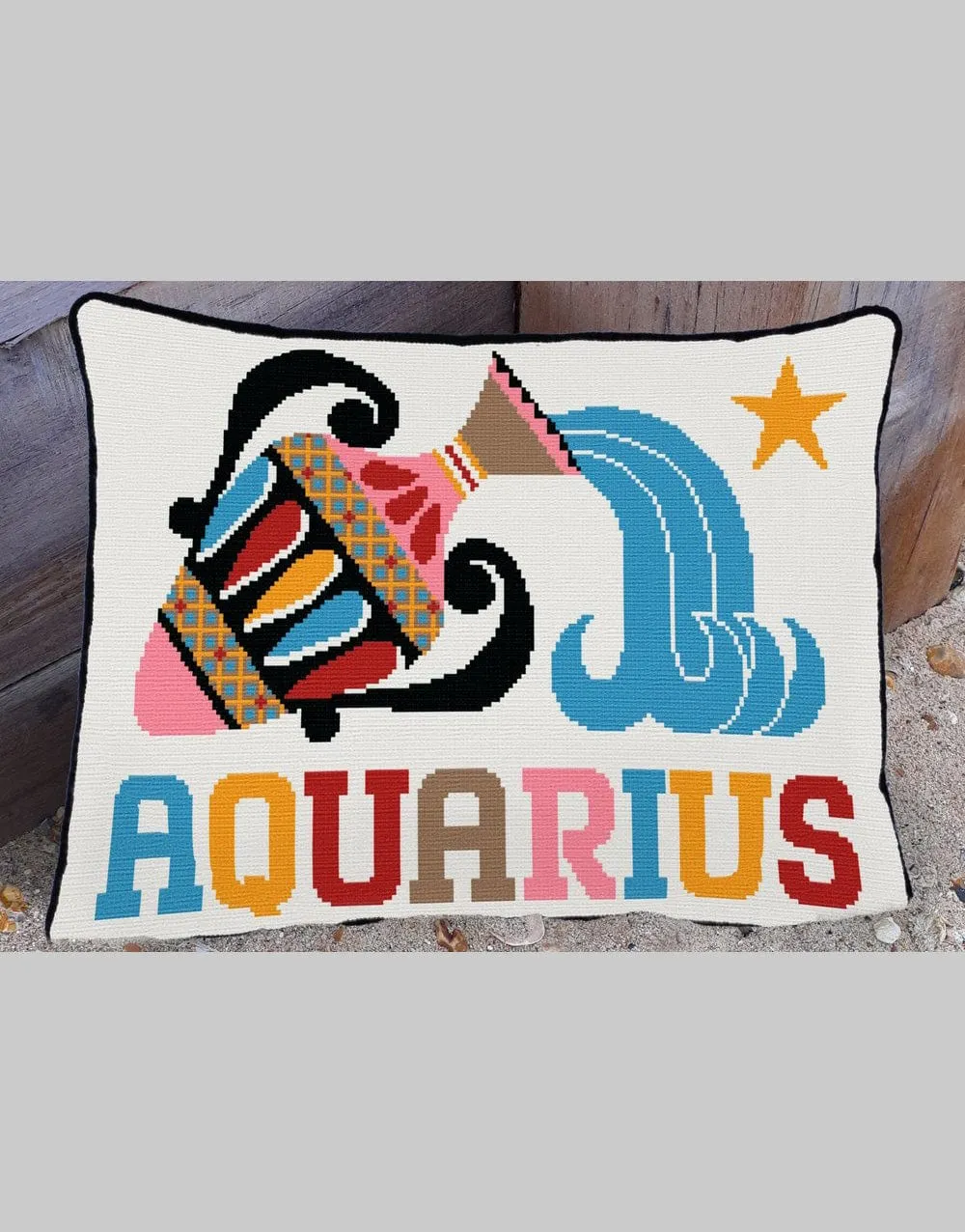 Aquarius Star Sign Emily Peacock Counted Cross Stitch Kit