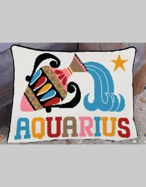 Aquarius Star Sign Emily Peacock Counted Cross Stitch Kit