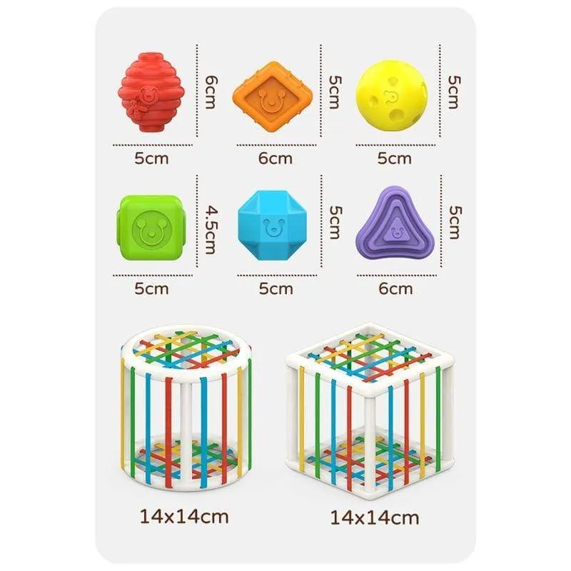 Baby Shape Sorting Toy  motor skill tactile touch toy 10 months to 3 years  InnyBin soft cube montessori educational toys