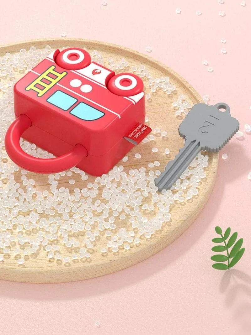 Children Montessori Toys Cartoon Car Unlocking Digital Key Matching Sensory Learning Educational Teaching Aids Pretend Play Toys
