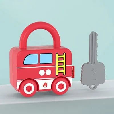 Children Montessori Toys Cartoon Car Unlocking Digital Key Matching Sensory Learning Educational Teaching Aids Pretend Play Toys