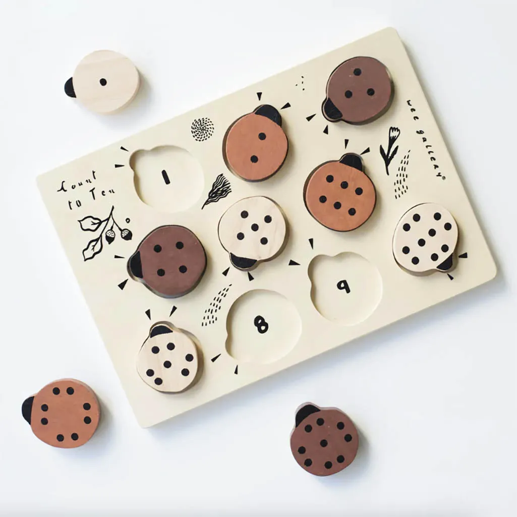 Count to Ten Wooden Tray Puzzle | Ladybugs