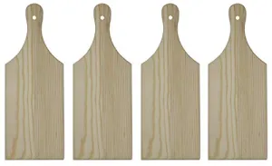 Creative Hobbies Small Unfinished Wooden Cutting Boards - Mini Charcuterie for Decorating and Crafting, 9.25 H x 3.5 W x 1/4 Inches | 4 Pack