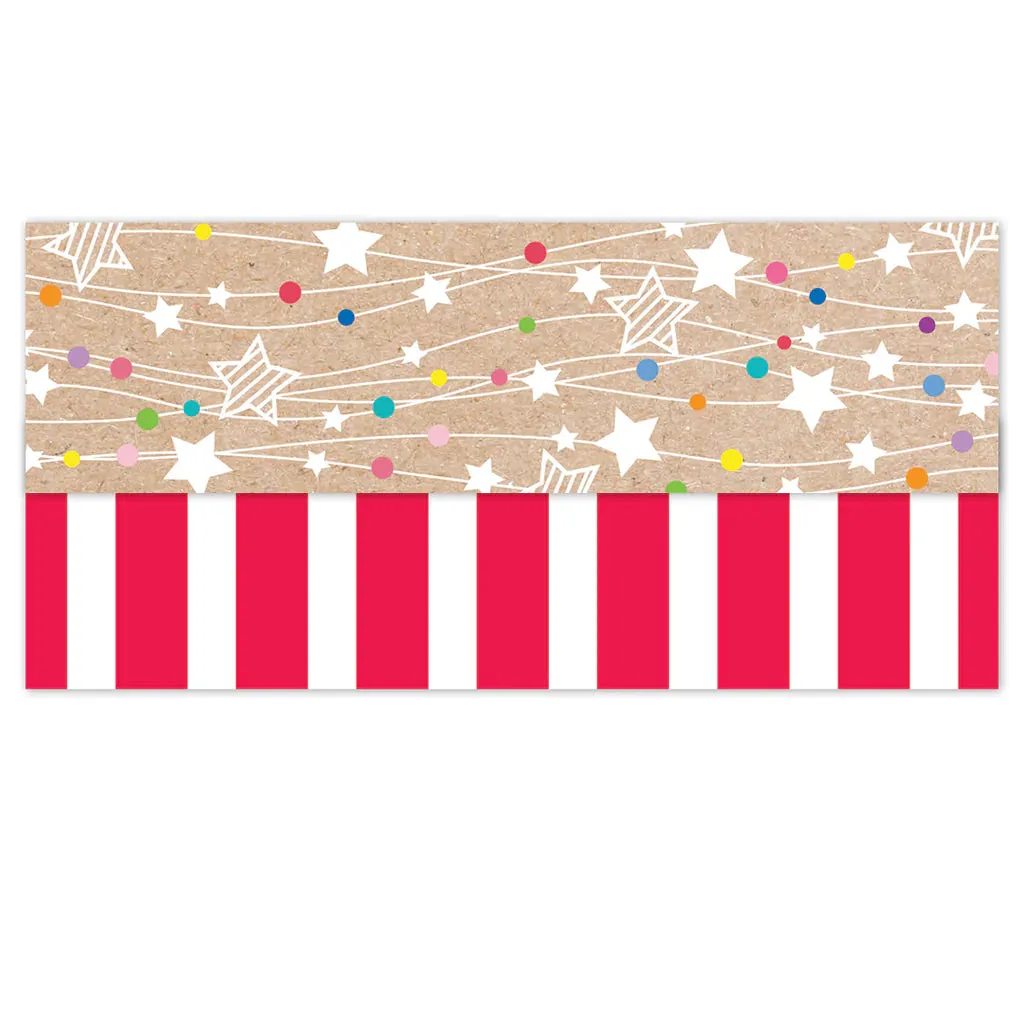 Creative Teaching Krafty Pop Colorful Kraft Stars on Strings EZ Border (CTP 10907)