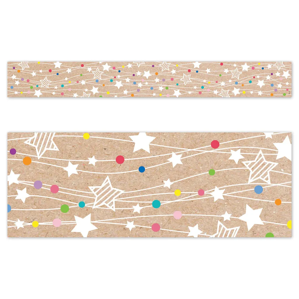 Creative Teaching Krafty Pop Colorful Kraft Stars on Strings EZ Border (CTP 10907)