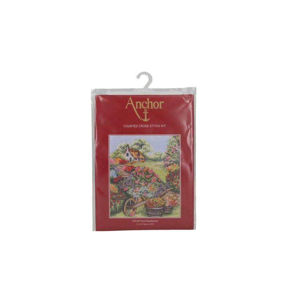 Cross Stitch Kit Anchor - Floral Wheelbarrow