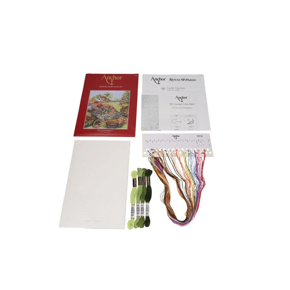 Cross Stitch Kit Anchor - Floral Wheelbarrow
