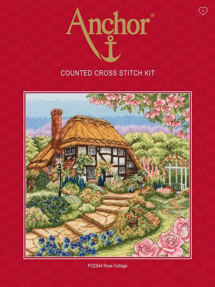 Cross Stitch Kit Anchor - Rose Cottage