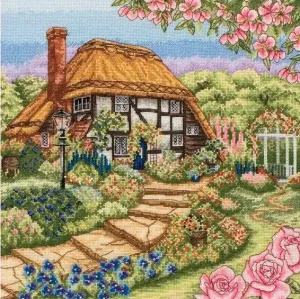 Cross Stitch Kit Anchor - Rose Cottage