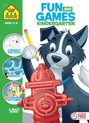 Fun and Games Kindergarten Activity Workbook - Ages 5 to 6, Mazes, Dot-to-Dots, Learn to Draw, Cut-and-Fold, What's Different, and More