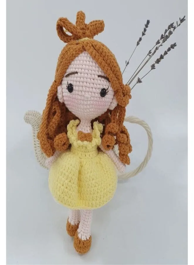 Handmade Natural Cotton Belle Amigurumi Crochet Doll for Kids and Adults, 25cm