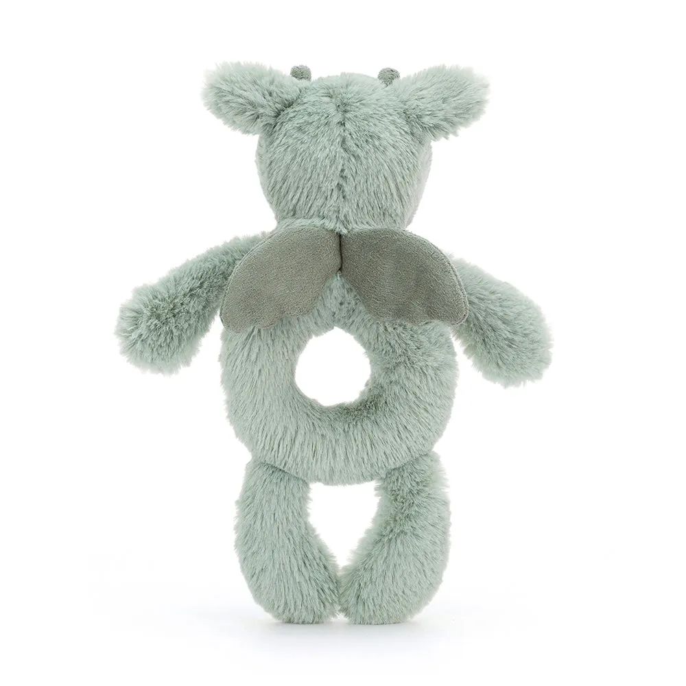 Jellycat Plush Toy Bashful Dragon Ring Rattle