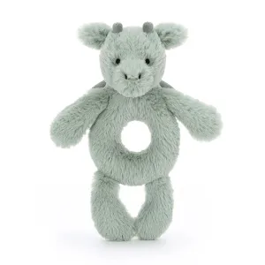 Jellycat Plush Toy Bashful Dragon Ring Rattle