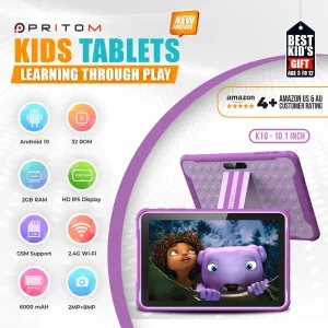Kids 10.1 inch Tablet, Wifi   Quad Core Processor, 6000mAh Battery, HD Screen, 2GB RAM, 32GB ROM, Dual Camera 2MP   8MP, with tons Pre-Installed Parental Control, Kids Apps and Games