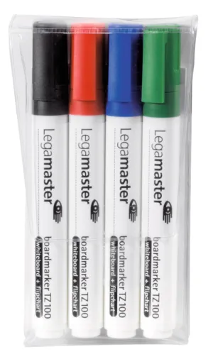 LEGAMASTER BOARD MARKER TZ 140 PACK OF 4 ASSORTED 7-114094-4