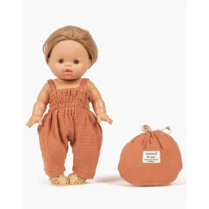 MiniKane gordis Bonnie jumpsuit in marsala cotton gauze jumpsuit with pouch
