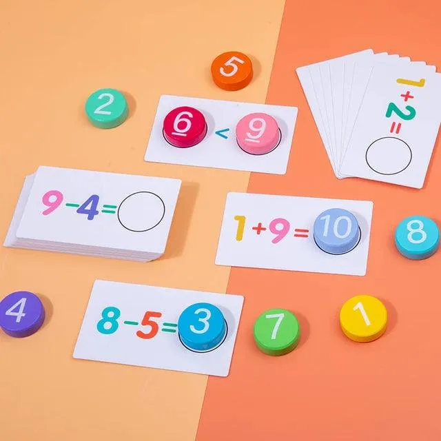 Montessori Math Wooden Toys - Addition & Subtraction Learning Set for Toddlers