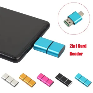 OTG Type C To USB 2.0 Micro SD TF Card Reader