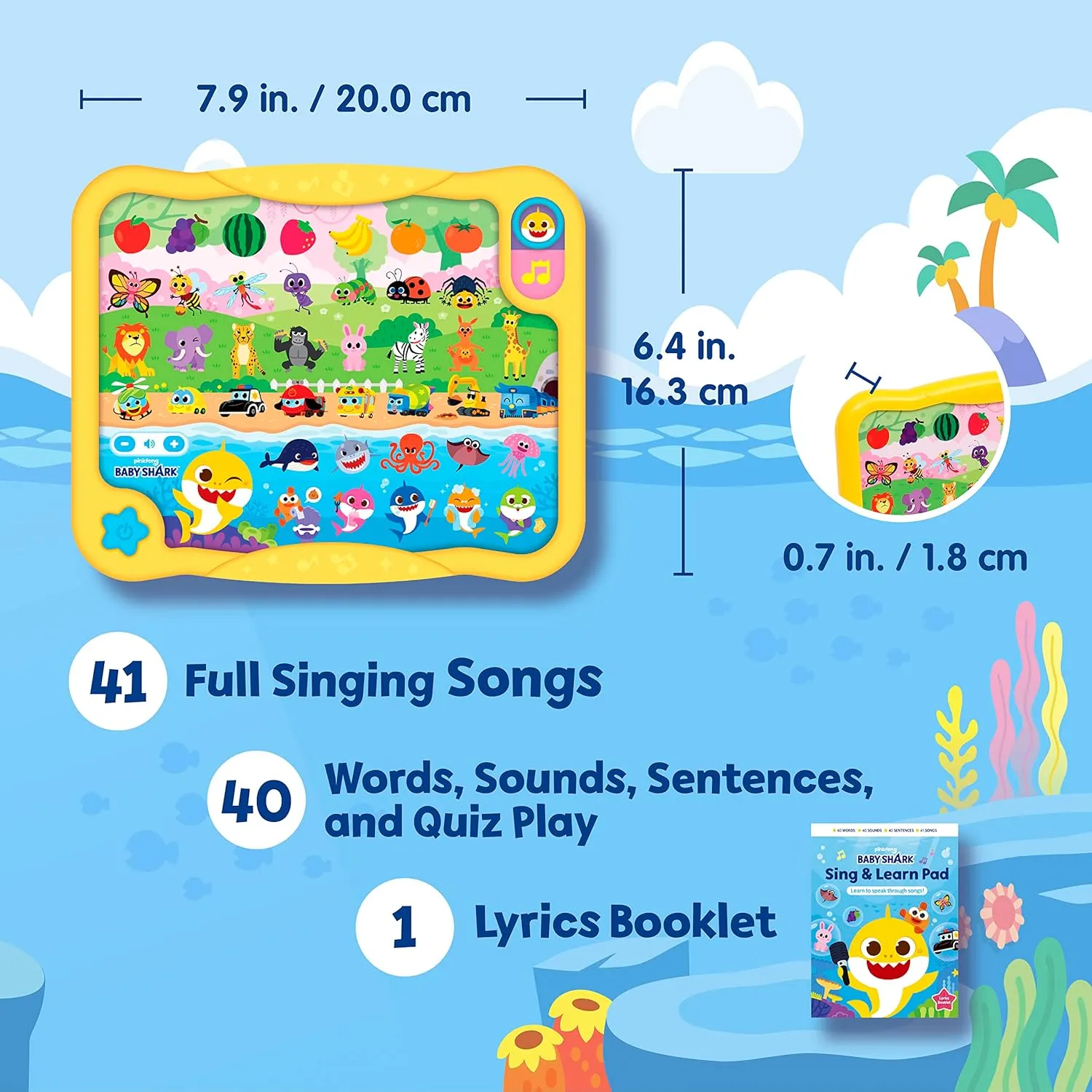 Pinkfong Baby Shark Sing & Learn Pad with Lyrics Booklet