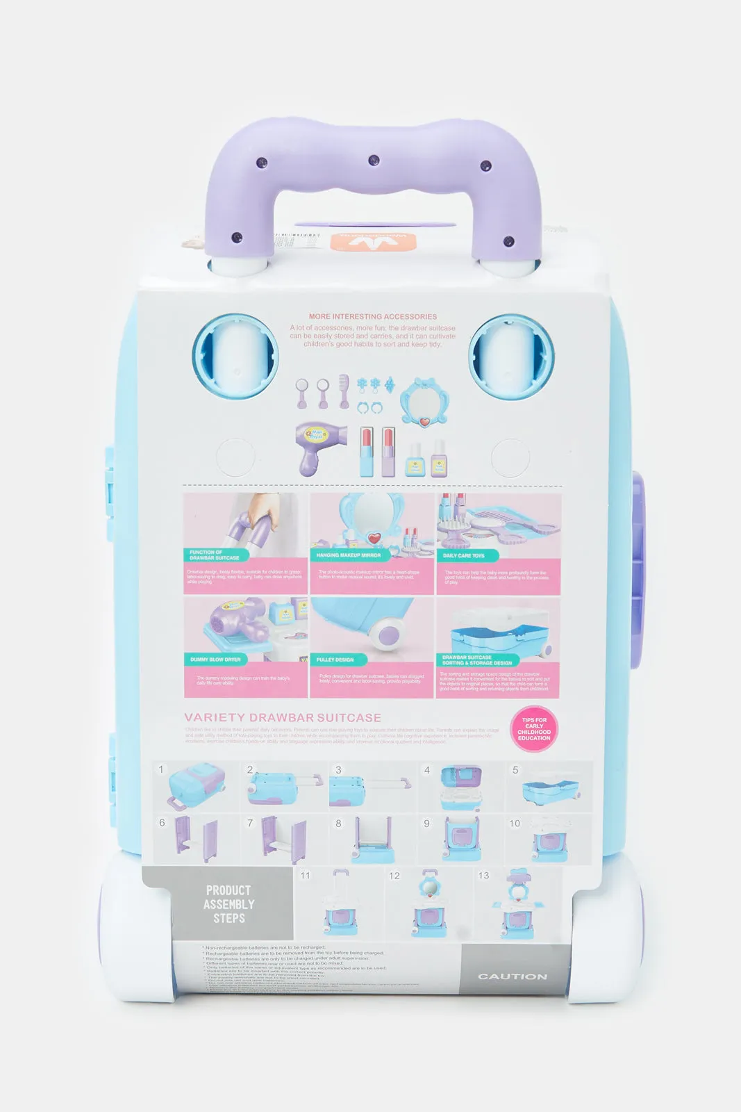 Purple And Blue Dresser Drawbar Suitcase Play Set
