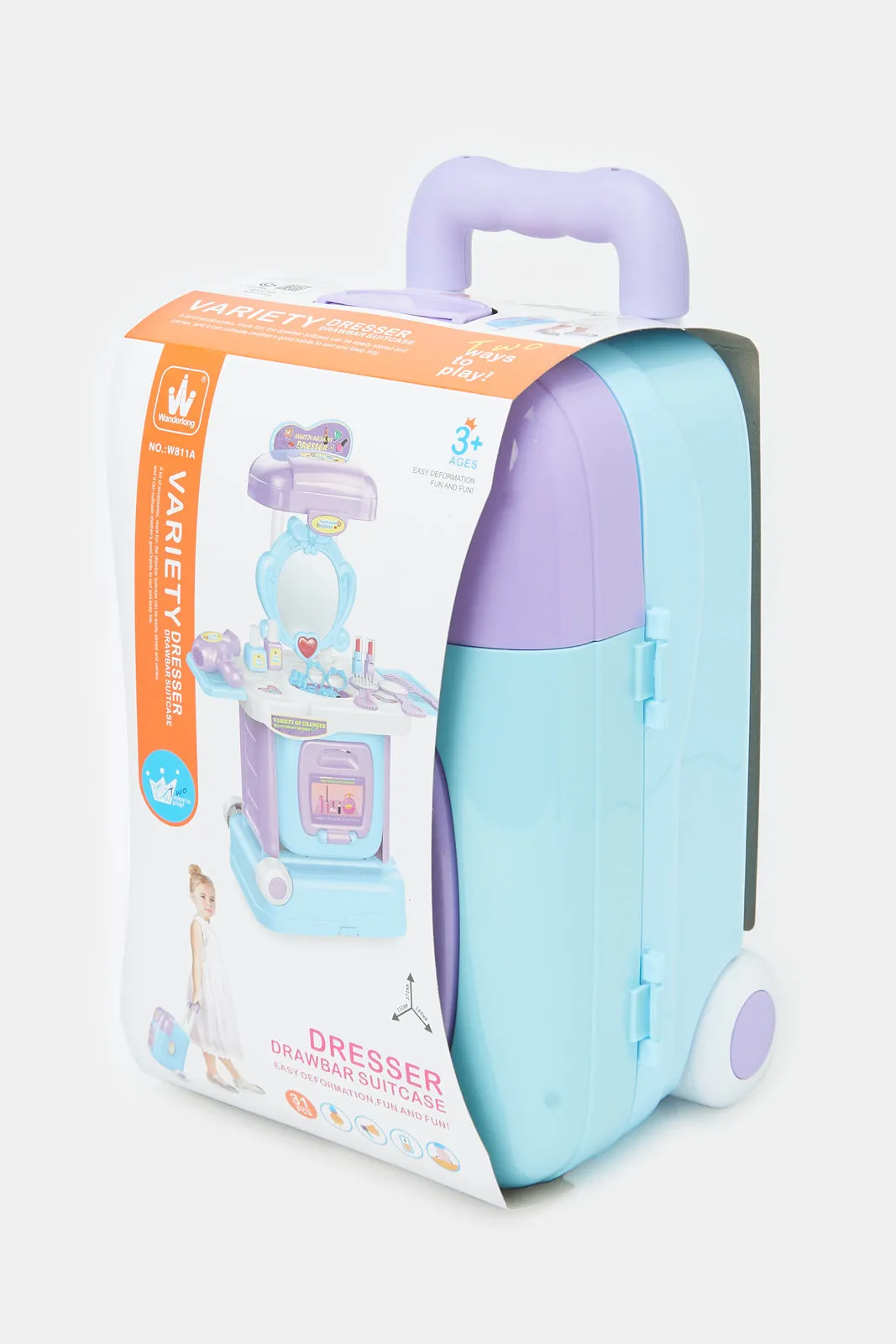 Purple And Blue Dresser Drawbar Suitcase Play Set