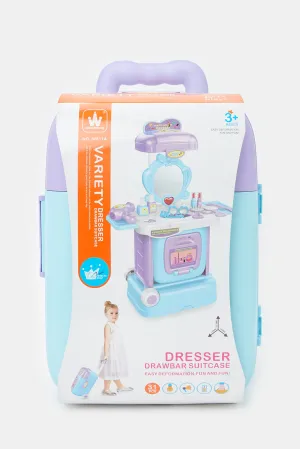 Purple And Blue Dresser Drawbar Suitcase Play Set