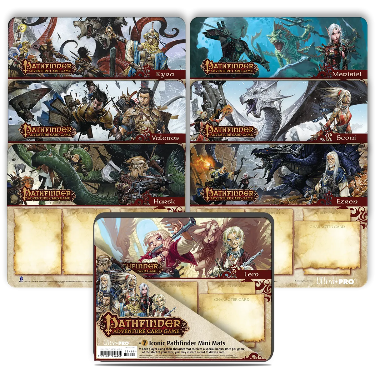 Rise of the Runelords Base Set Mini Mats (7ct) for Pathfinder Adventure Card Game