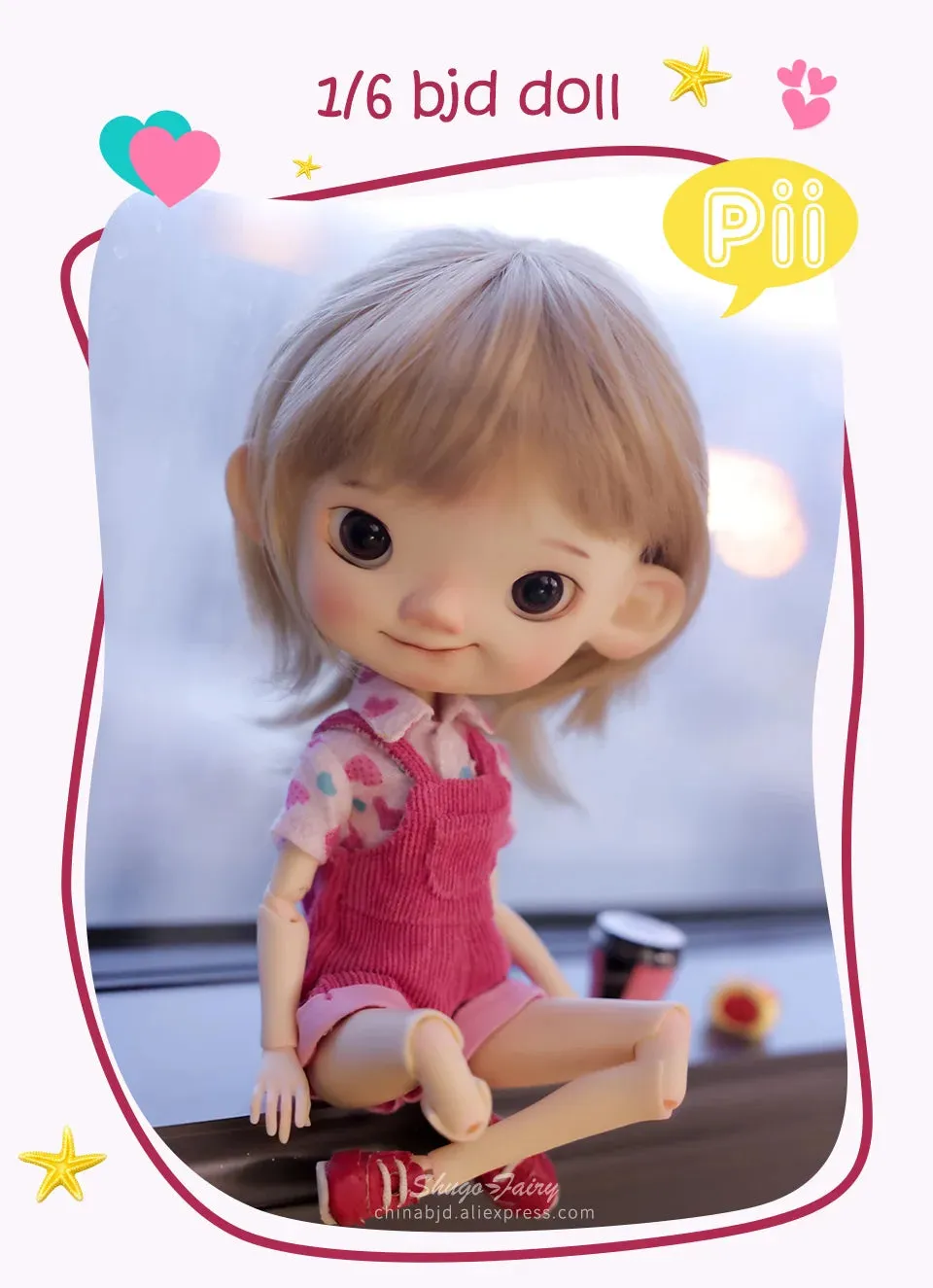 Shuga Fairy Pii 1/6 BJD Doll - Naughty Child Doll with Movable Joints | Adorable Resin Toy