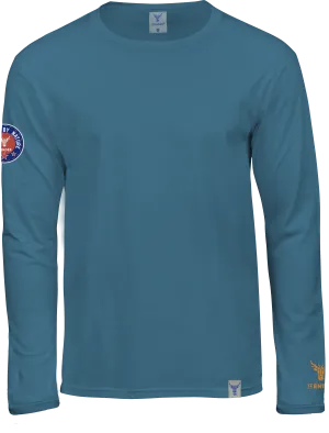 T-Shirt Langarm 14Ende  Logo angeled medium blue