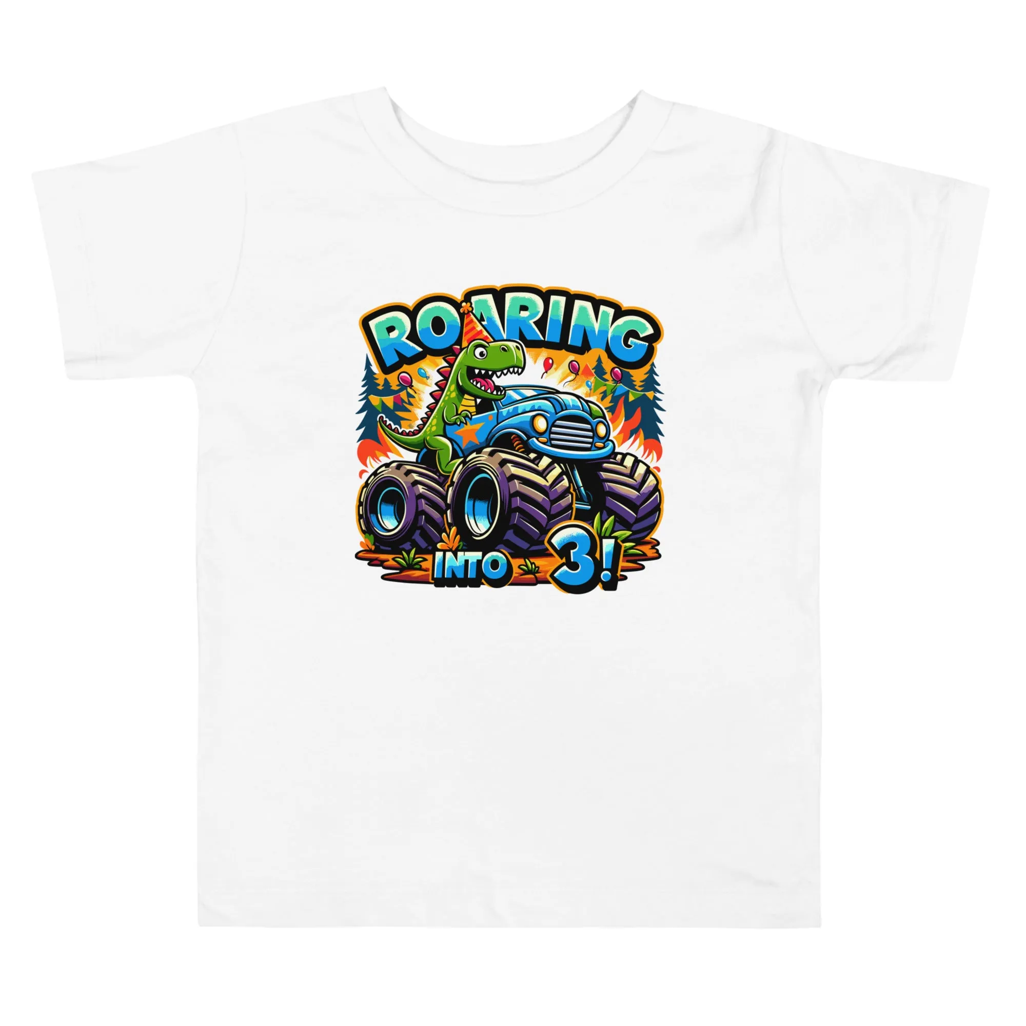 Toddler Short Sleeve Tee Roaring Into Three