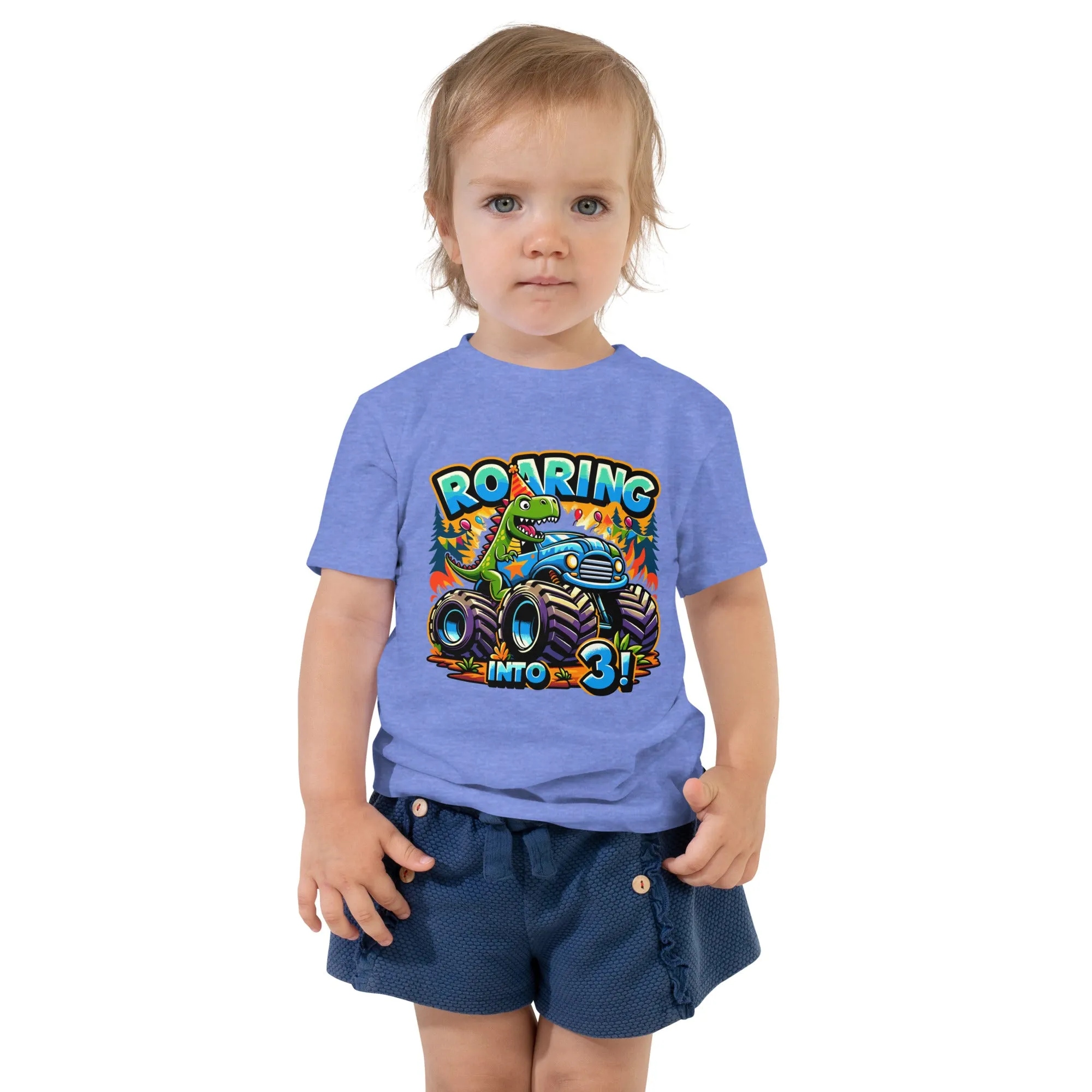 Toddler Short Sleeve Tee Roaring Into Three