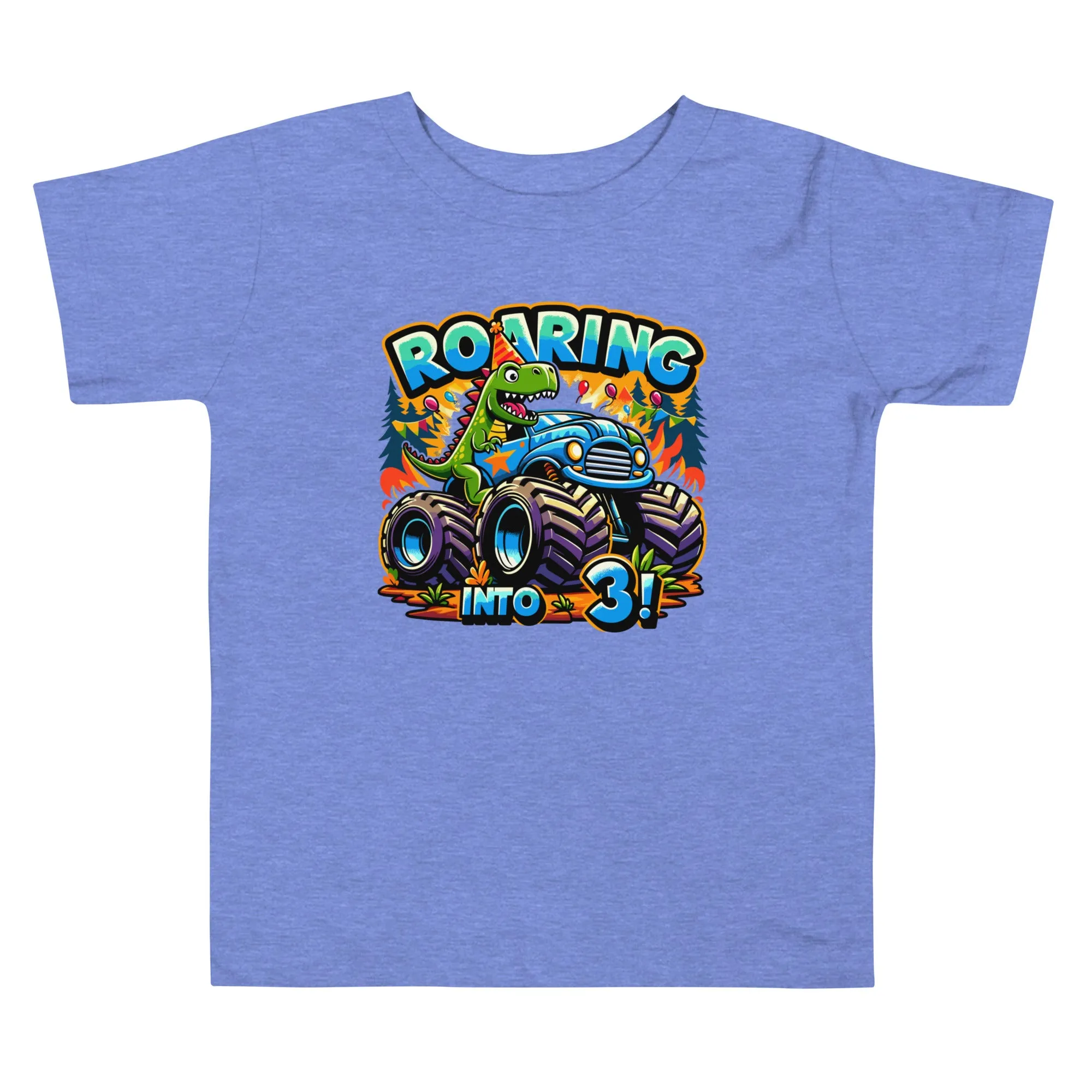 Toddler Short Sleeve Tee Roaring Into Three