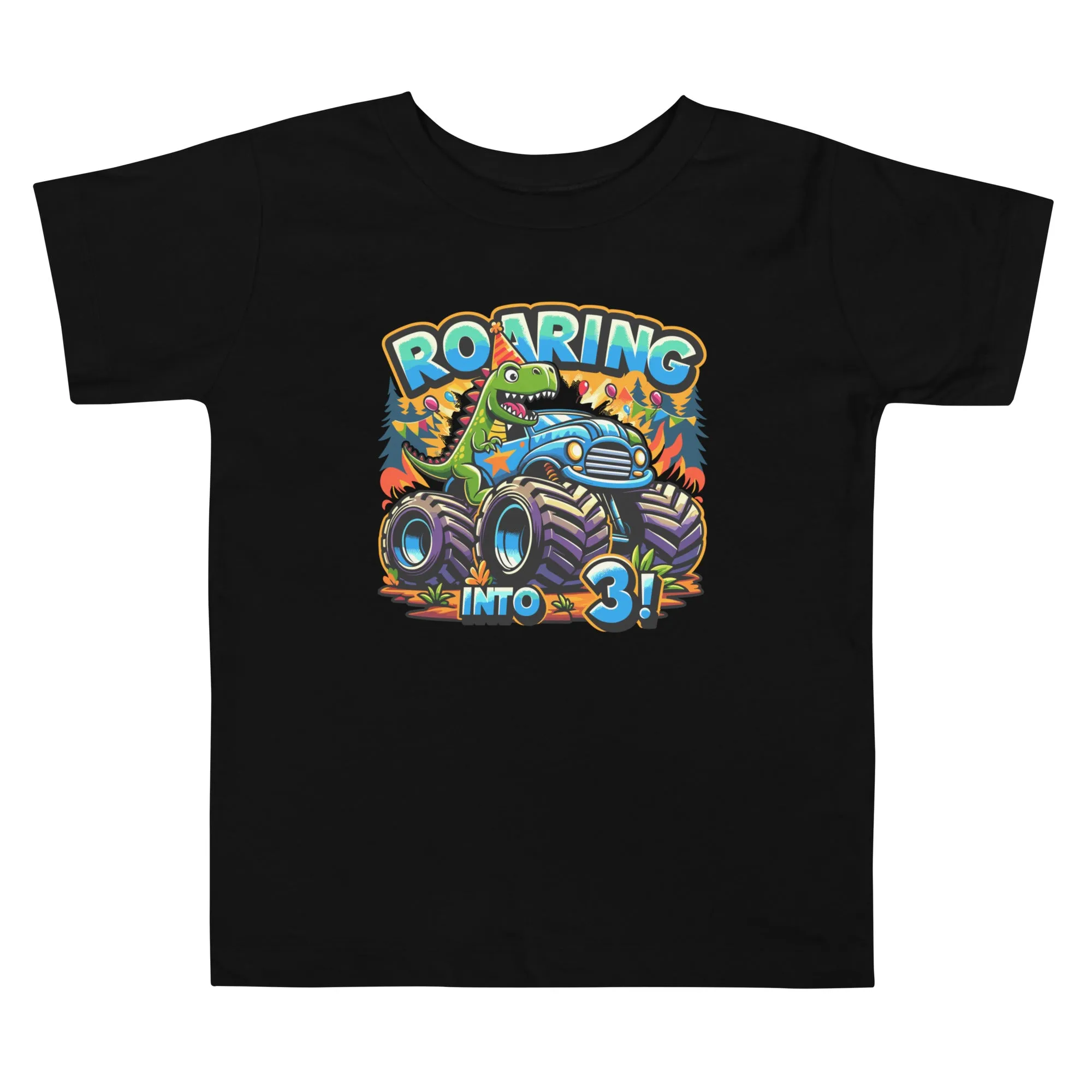 Toddler Short Sleeve Tee Roaring Into Three