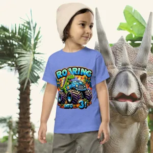 Toddler Short Sleeve Tee Roaring Into Three