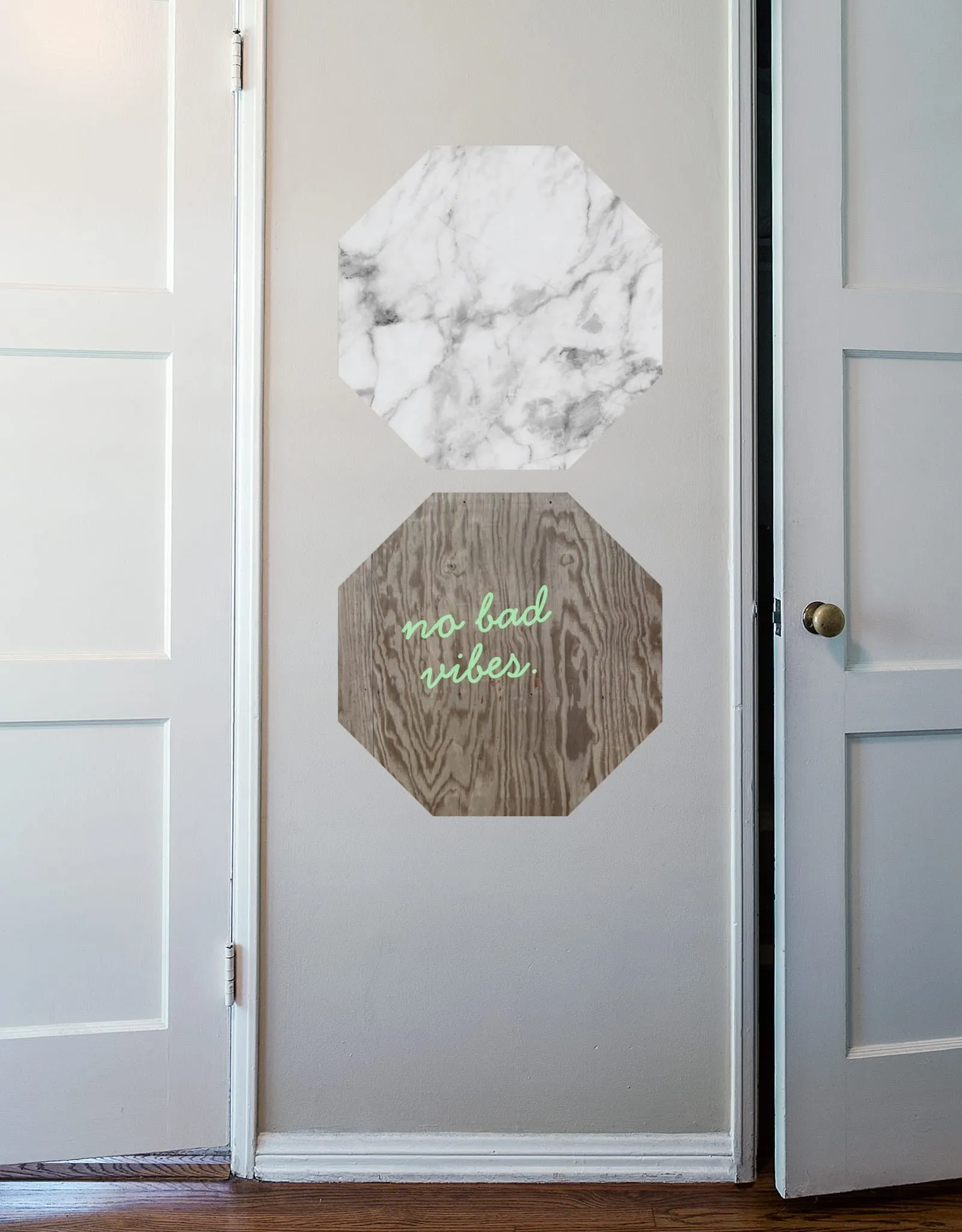 White Marble Dry Erase - Octagon