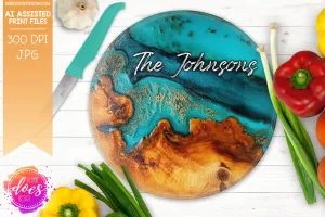 Wood Resin River 2 - Cutting Boards -  Printable/Sublimation Design