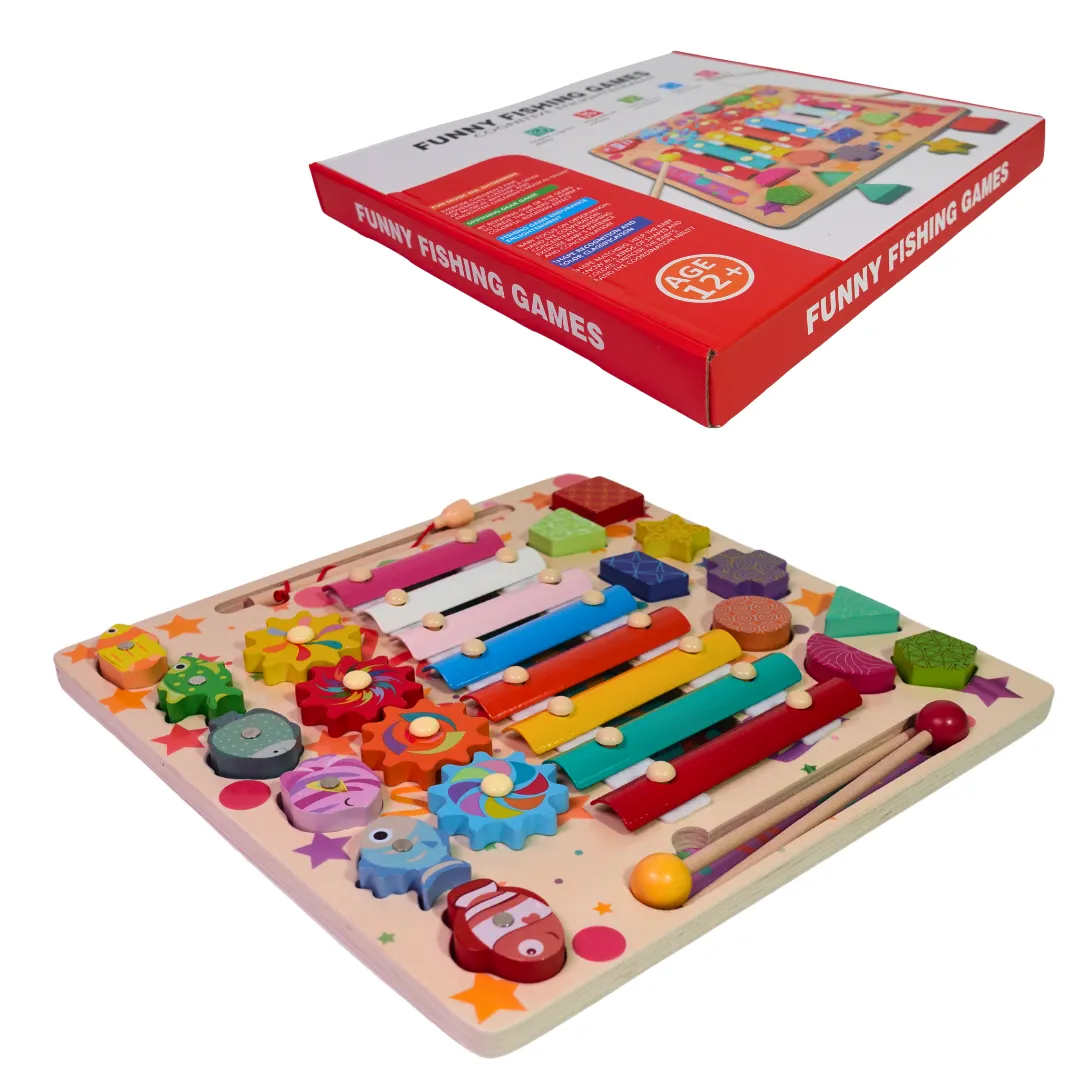 Wooden Montessori Learning Board, Funny Fishing Games for Kids-1