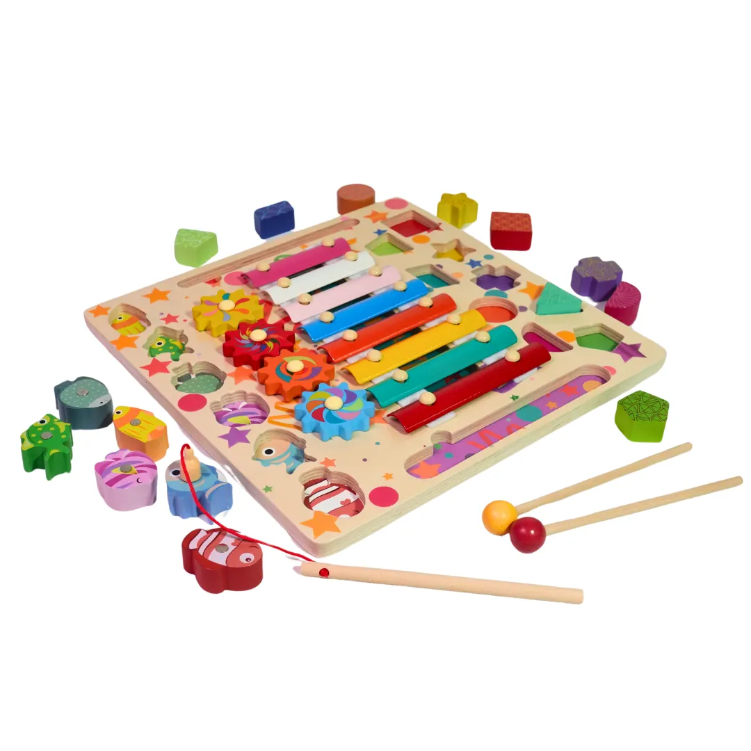 Wooden Montessori Learning Board, Funny Fishing Games for Kids-1