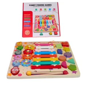Wooden Montessori Learning Board, Funny Fishing Games for Kids-1
