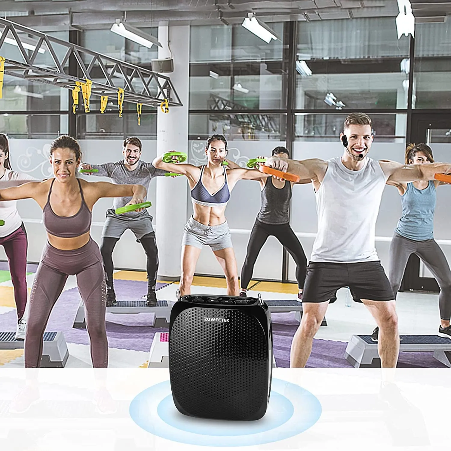 ZOWEETEK Voice Amplifier with UHF Wireless Microphone Headset, 10W 1800Mah Portable Rechargeable PA System Speaker for Multiple Locations Such as Classroom, Meetings, Promotions and Outdoors